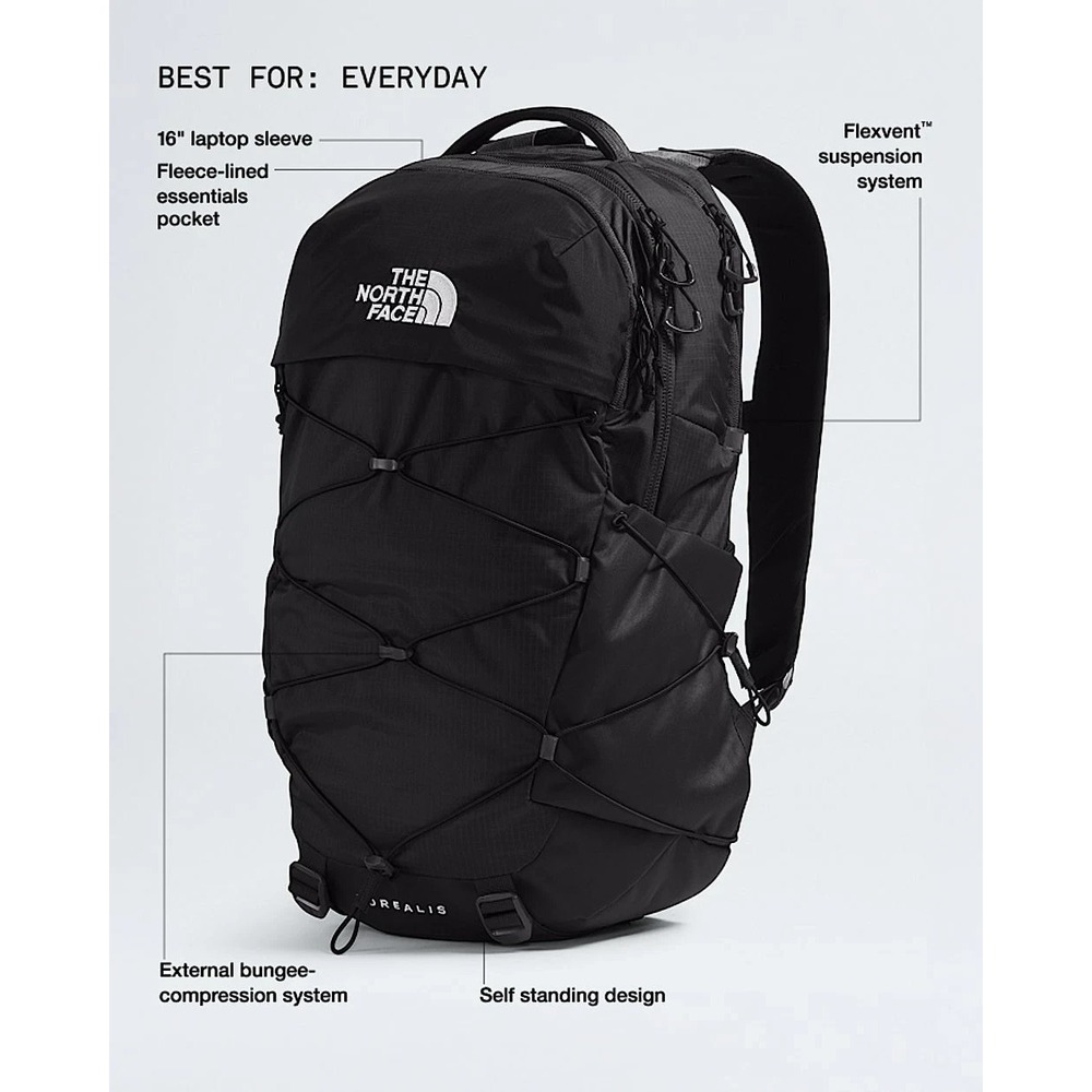 THE NORTH FACE Borealis Commuter Laptop One Size Black Hiking Backpack NWOT - Picture 2 of 6